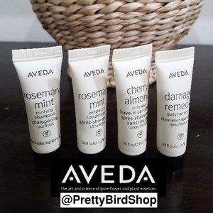 Last set of 4 AVEDA rosemary mint shampoo condtion damage remedy cherry almond